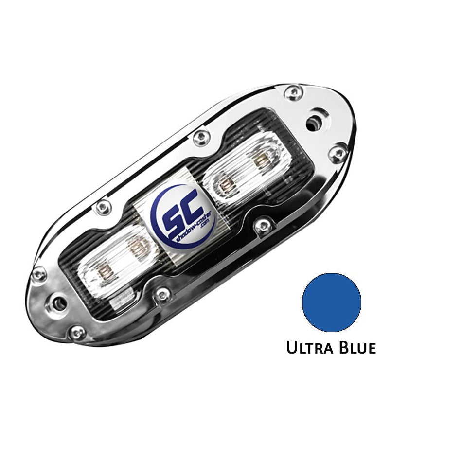Shadow - Caster SCM - 4 LED Underwater Light w/20' Cable - 316 SS Housing - Ultra Blue - Get Tight Gear