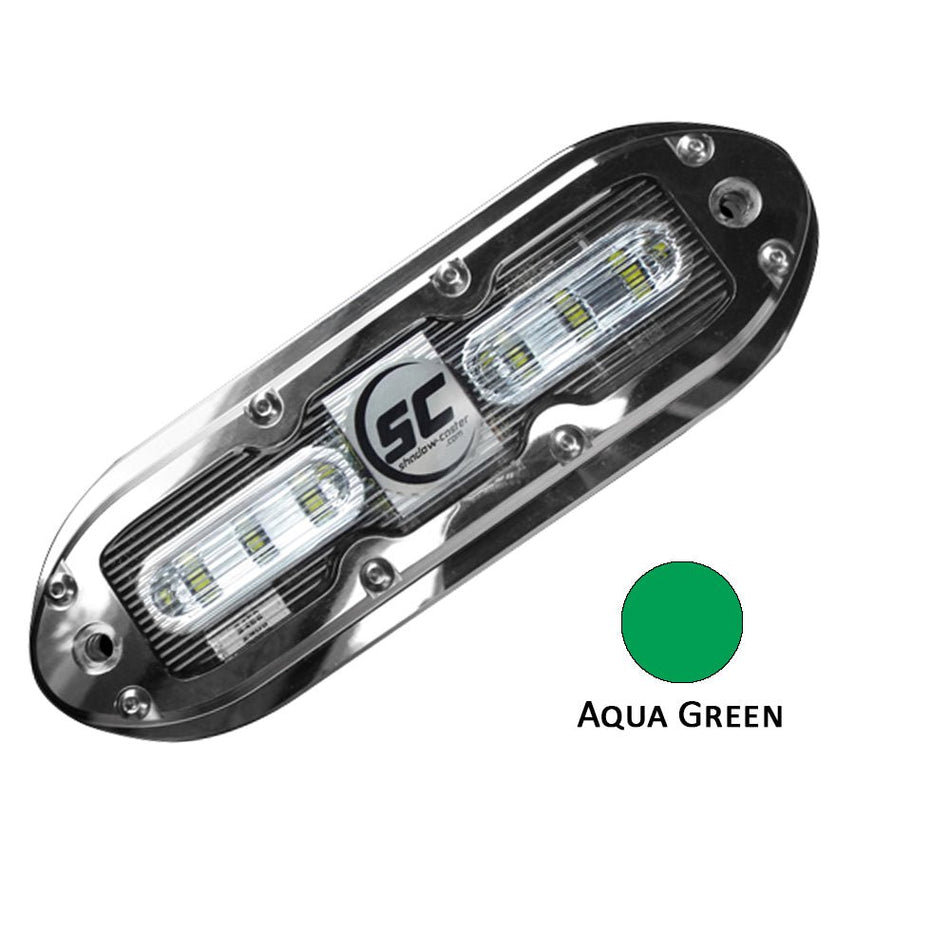 Shadow - Caster SCM - 6 LED Underwater Light w/20' Cable - 316 SS Housing - Aqua Green - Get Tight Gear