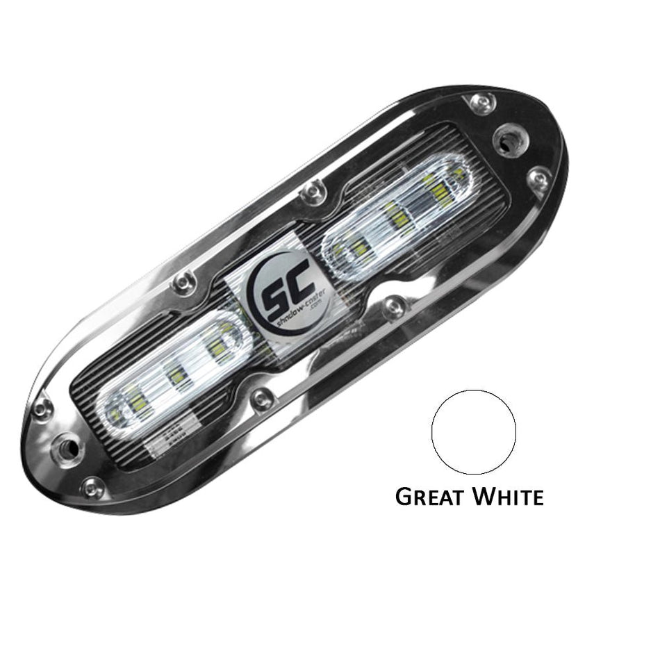 Shadow - Caster SCM - 6 LED Underwater Light w/20' Cable - 316 SS Housing - Great White - Get Tight Gear