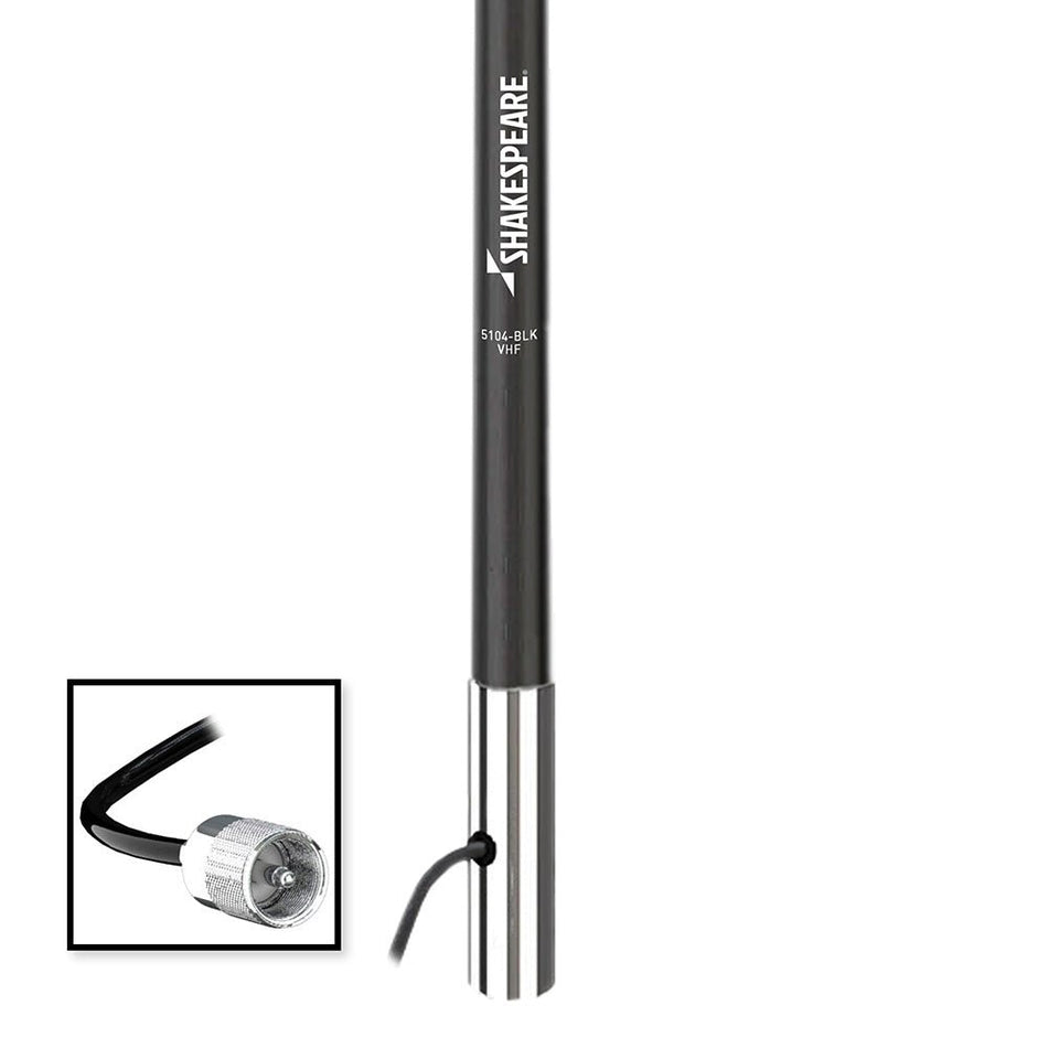 Shakespeare 5104 4 Classic VHF Antenna w/15' RG - 58 Cable - Black - Get Tight Gear