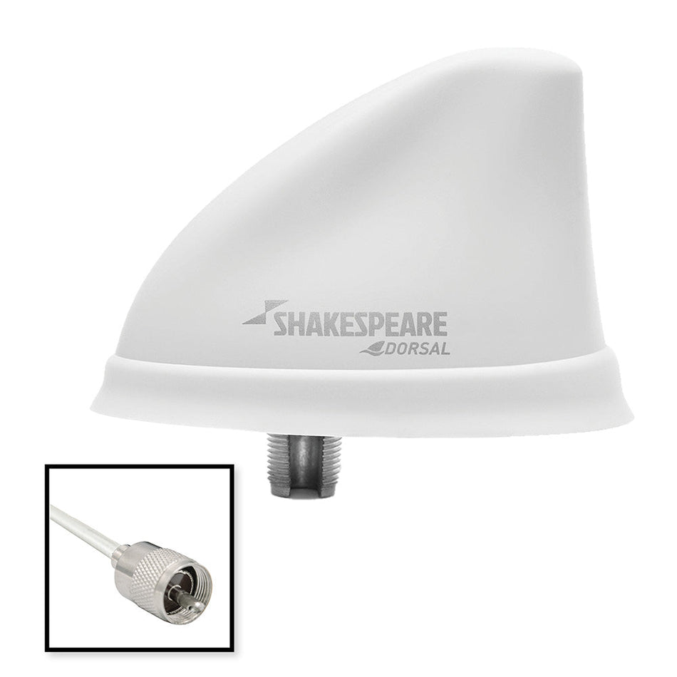 Shakespeare Dorsal Antenna White Low Profile 26' RGB Cable w/PL - 259 - Get Tight Gear