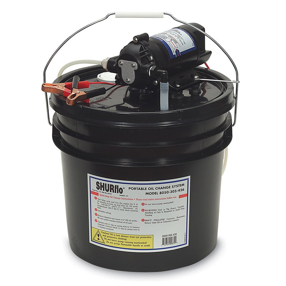 Shurflo by Pentair Oil Change Pump w/3.5 Gallon Bucket - 12 VDC, 1.5 GPM - Get Tight Gear
