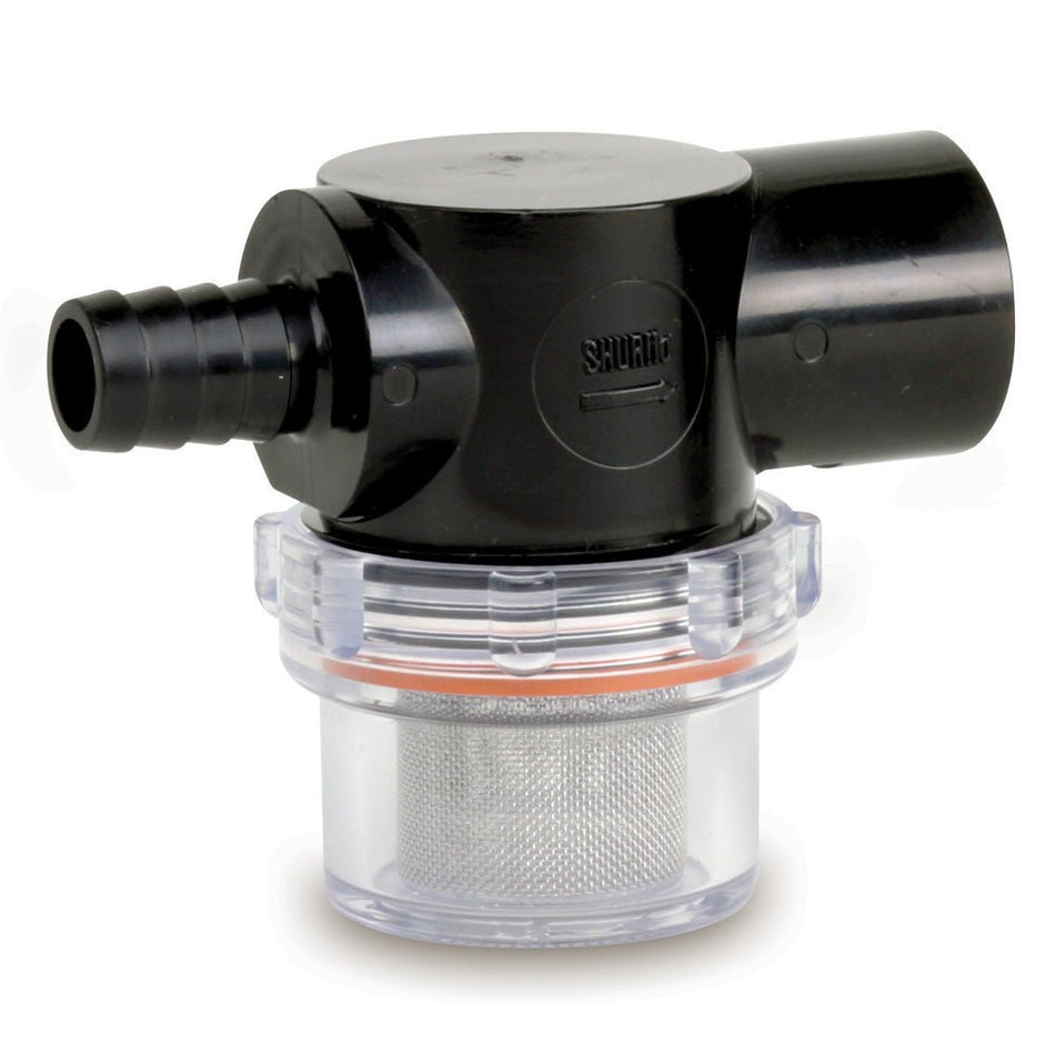 Shurflo by Pentair Twist - On Water Strainer - 1/2" Barb Inlet - Clear Bowl - Get Tight Gear