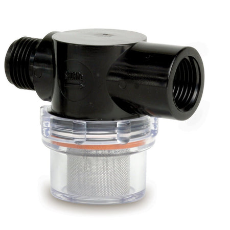 Shurflo by Pentair Twist - On Water Strainer - 1/2" Pipe Inlet - Clear Bowl - Get Tight Gear