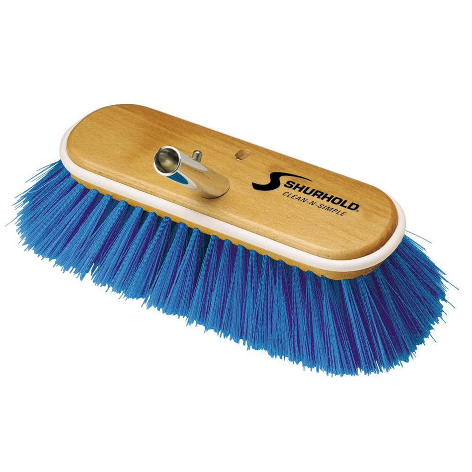 Shurhold 10" Extra - Soft Deck Brush - Blue Nylon Bristles - Get Tight Gear