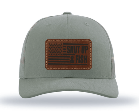 Shut Up & Fish Flag Patch - Green Camo - Get Tight Gear