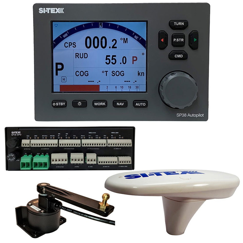 SI - TEX SP38 - 18 Autopilot Core Pack Including Compact GPS Compass & RotaryFeedback, No Pump - Get Tight Gear