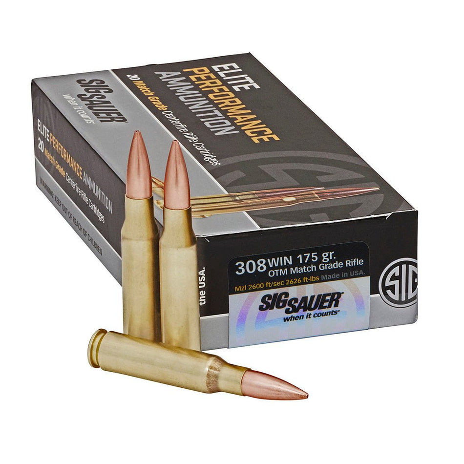 Sig Sauer Elite Match Grade Performance Rifle Ammo 308 Win 168 gr. OTM 20 rd. - Get Tight Gear