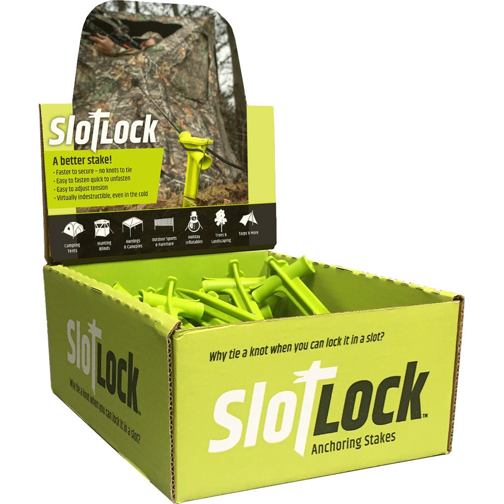 SlotLock Blind/Tent Anchoring Stake 24 ct. Bulk in Display - Get Tight Gear