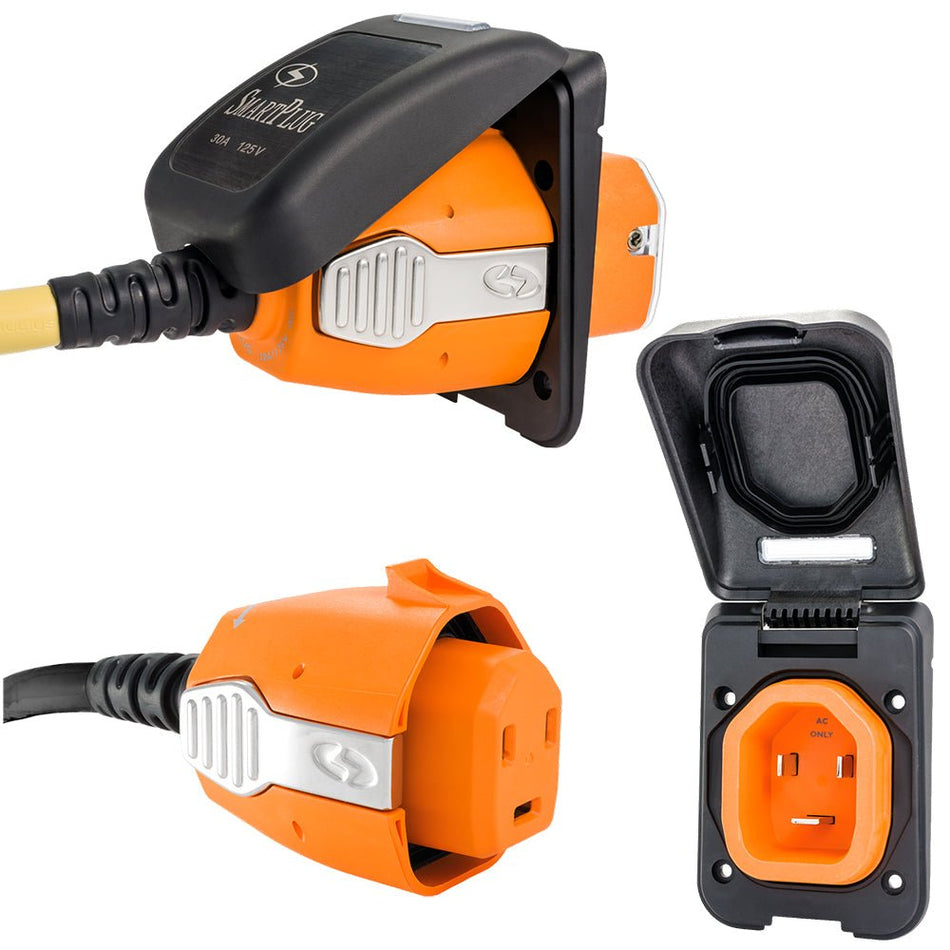 SmartPlug 30 AMP Inlet & Female Cord Connector Combo - Black - Get Tight Gear