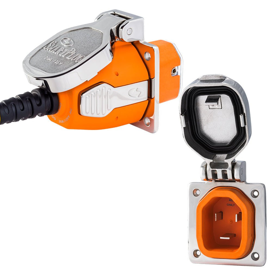 SmartPlug 30 AMP Inlet & Female Cord Connector Combo - Stainless Steel - Get Tight Gear