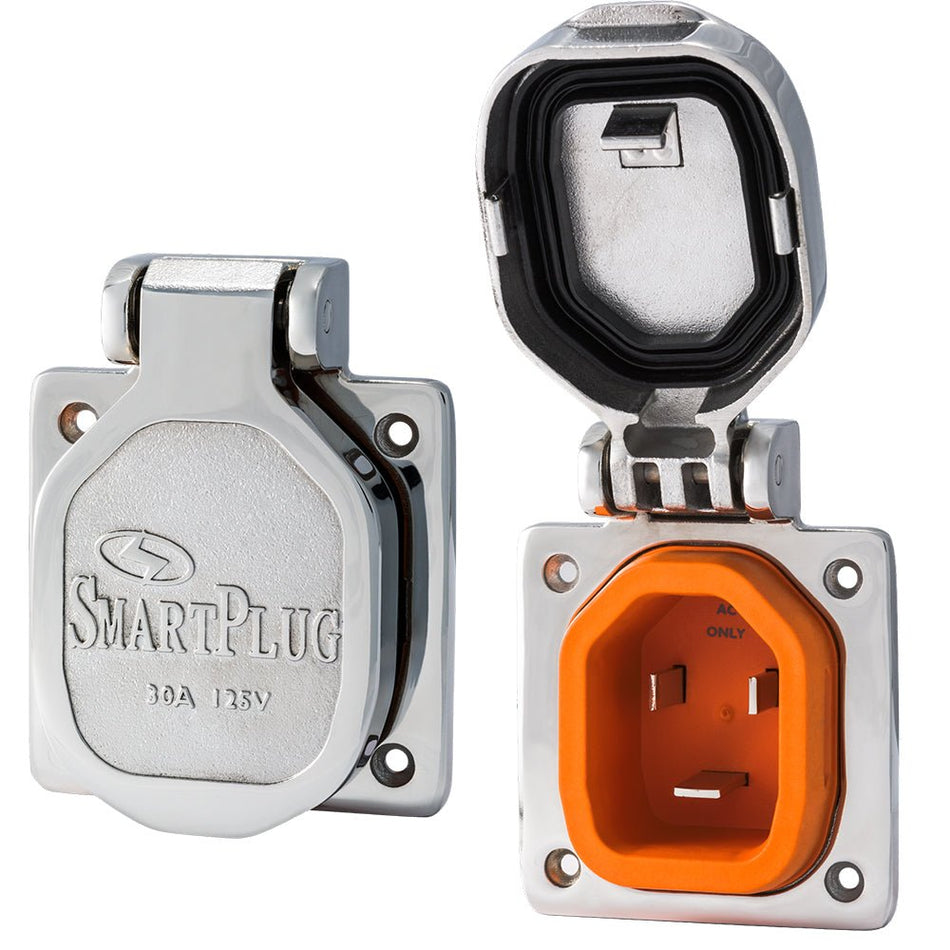SmartPlug 30 AMP Male Inlet Cover - Stainless Steel - Get Tight Gear