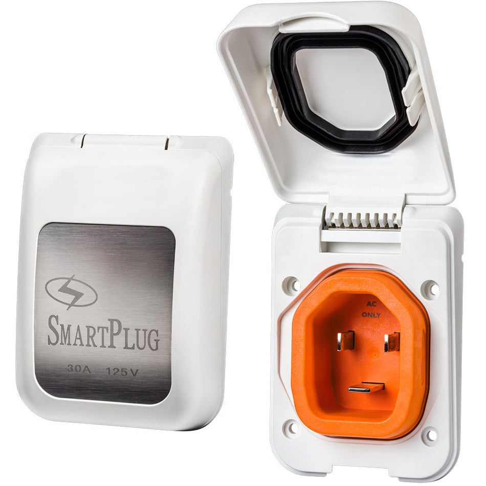 SmartPlug 30 AMP Male Non - Metallic Inlet Cover - White - Get Tight Gear