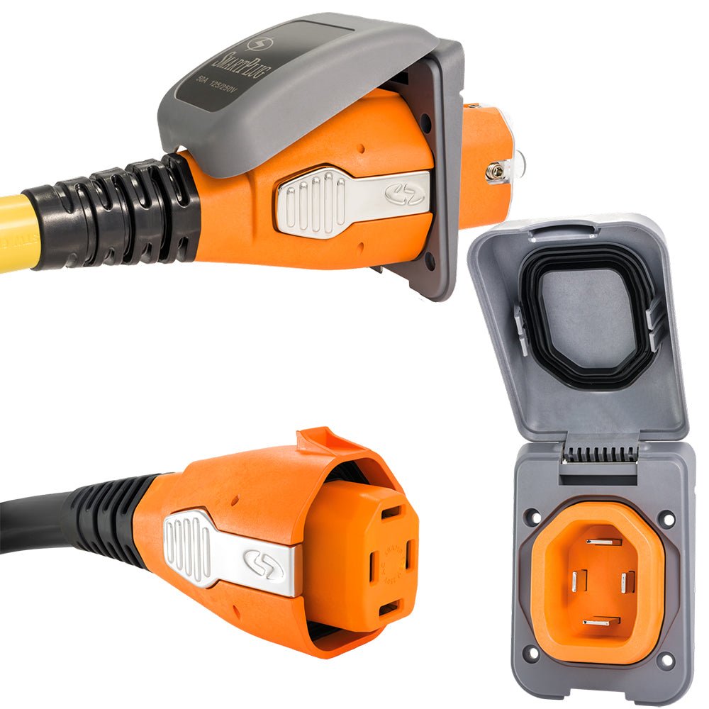 SmartPlug 50 AMP Inlet & Female Cord Connector Combo - Grey - Get Tight Gear