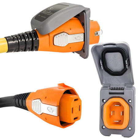 SmartPlug 50 AMP Inlet & Female Cord Connector Combo - Grey - Get Tight Gear