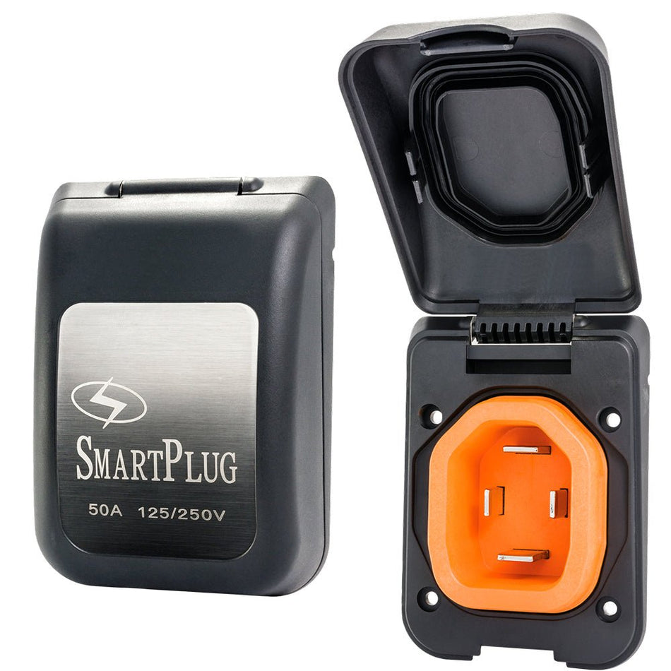 SmartPlug 50 AMP Male Non - Metallic Inlet Cover - Black - Get Tight Gear