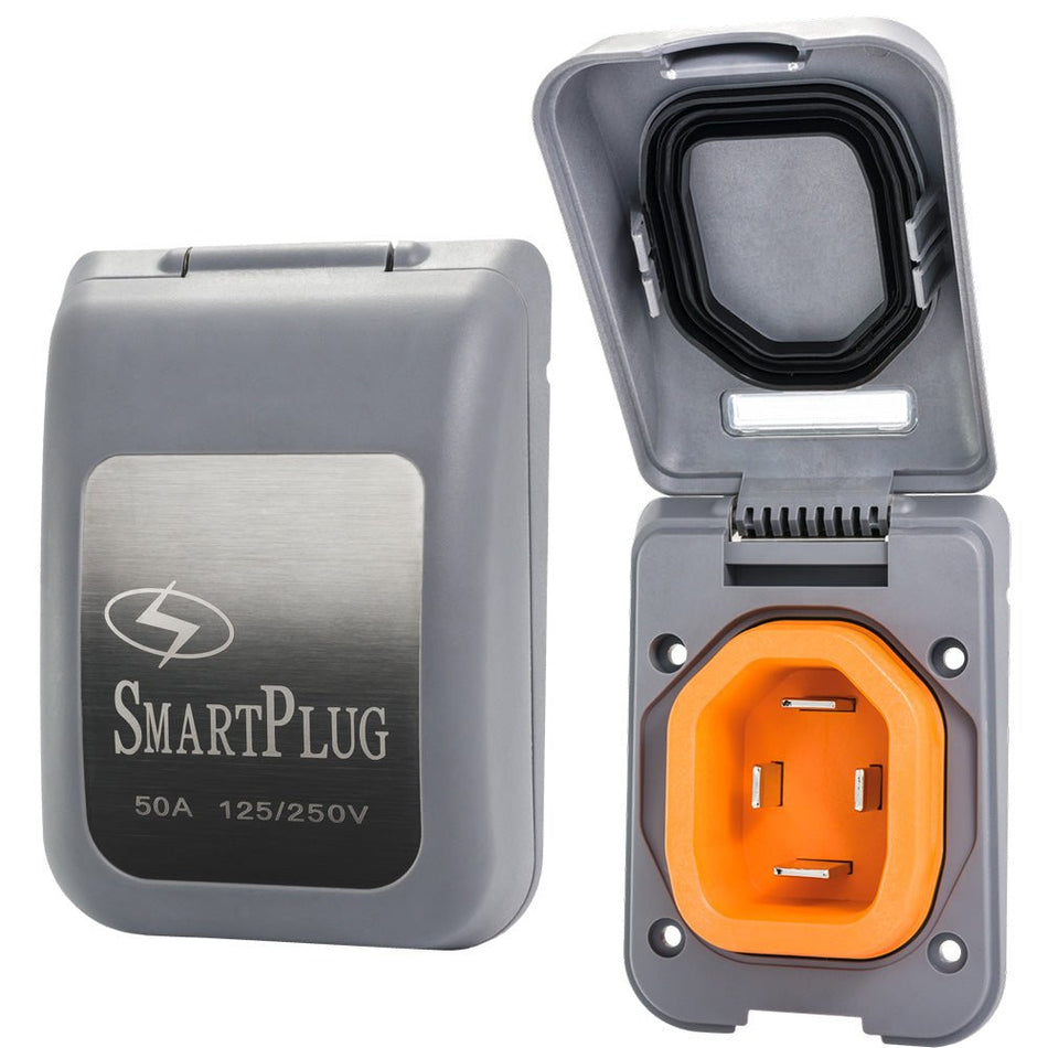 SmartPlug 50 AMP Male Non - Metallic Inlet Cover - Grey - Get Tight Gear
