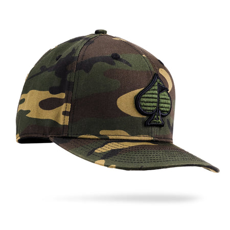 Snapback Spade Hat - Green Camo - Get Tight Gear