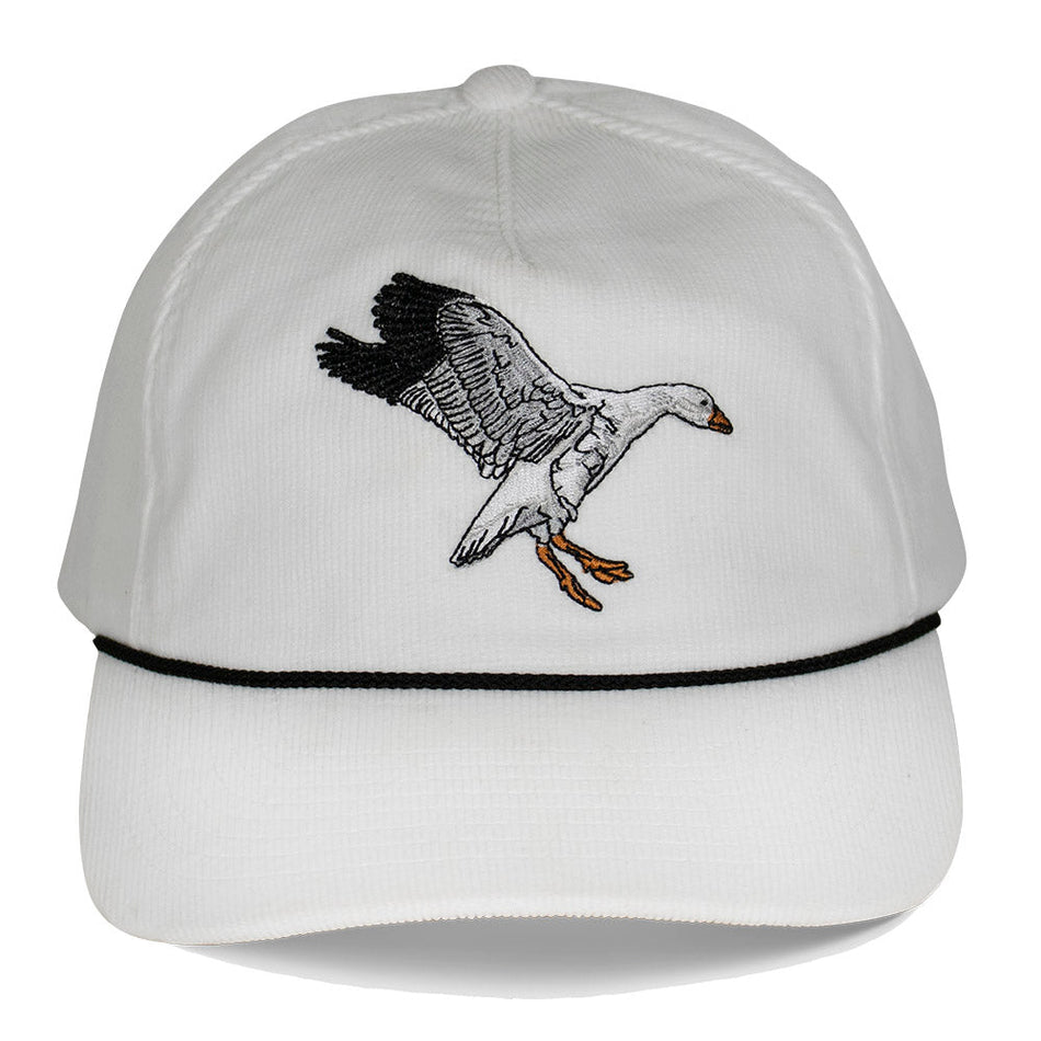 Snow Goose on Corduroy Vintage 5 - Panel Trucker - Get Tight Gear
