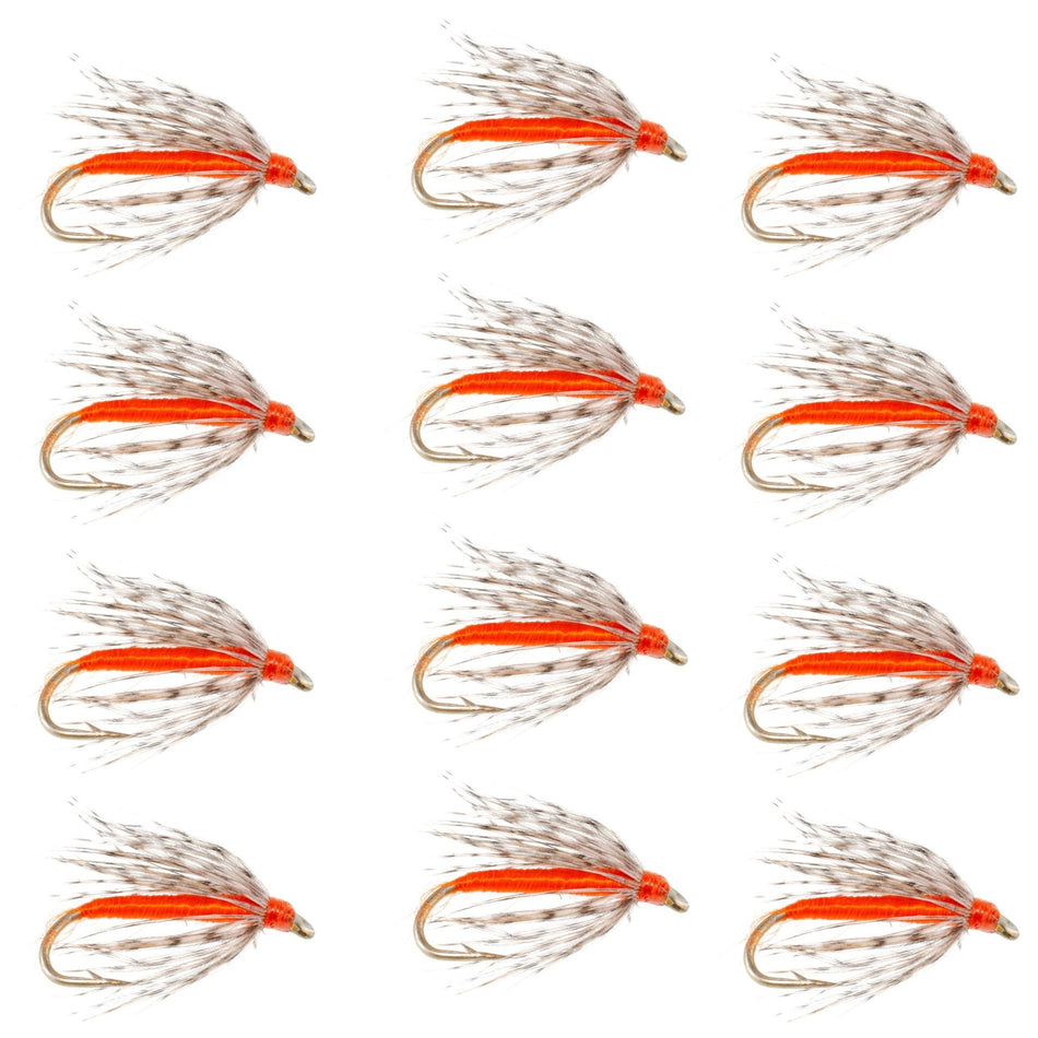 Soft Hackle Partridge and Orange Fly Fishing Wet Flies - 1 Dozen Flies Hook Size 16 - Get Tight Gear