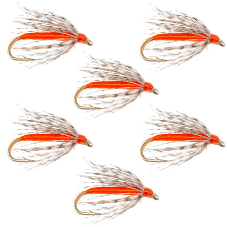 Soft Hackle Partridge and Orange Fly Fishing Wet Flies - 6 Flies Hook Size 14 - Get Tight Gear