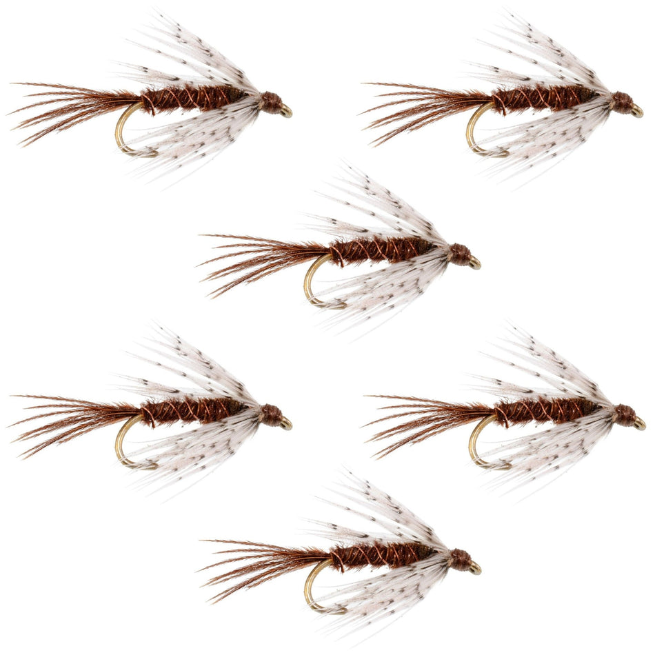 Soft Hackle Partridge and Pheasant Tail Fly Fishing Wet Flies - 6 Flies Hook Size 16 - Get Tight Gear