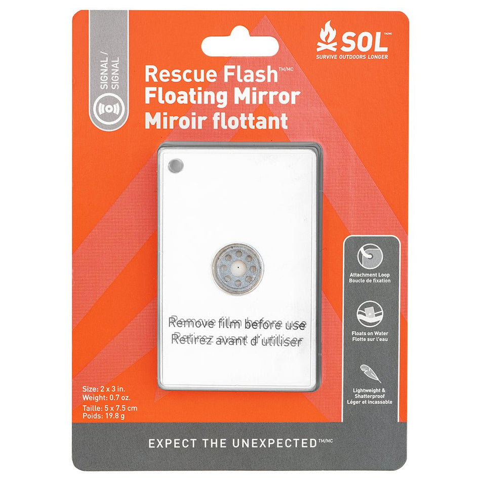 S.O.L. Survive Outdoors Longer Rescue Flash Floating Mirror - Get Tight Gear
