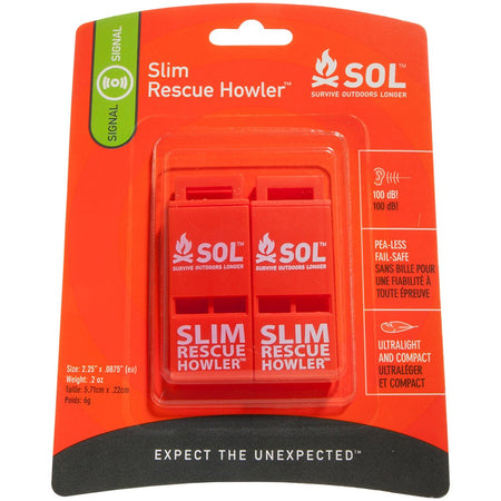 S.O.L. Survive Outdoors Longer Rescue Howler Whistle - 2 Pack - Get Tight Gear