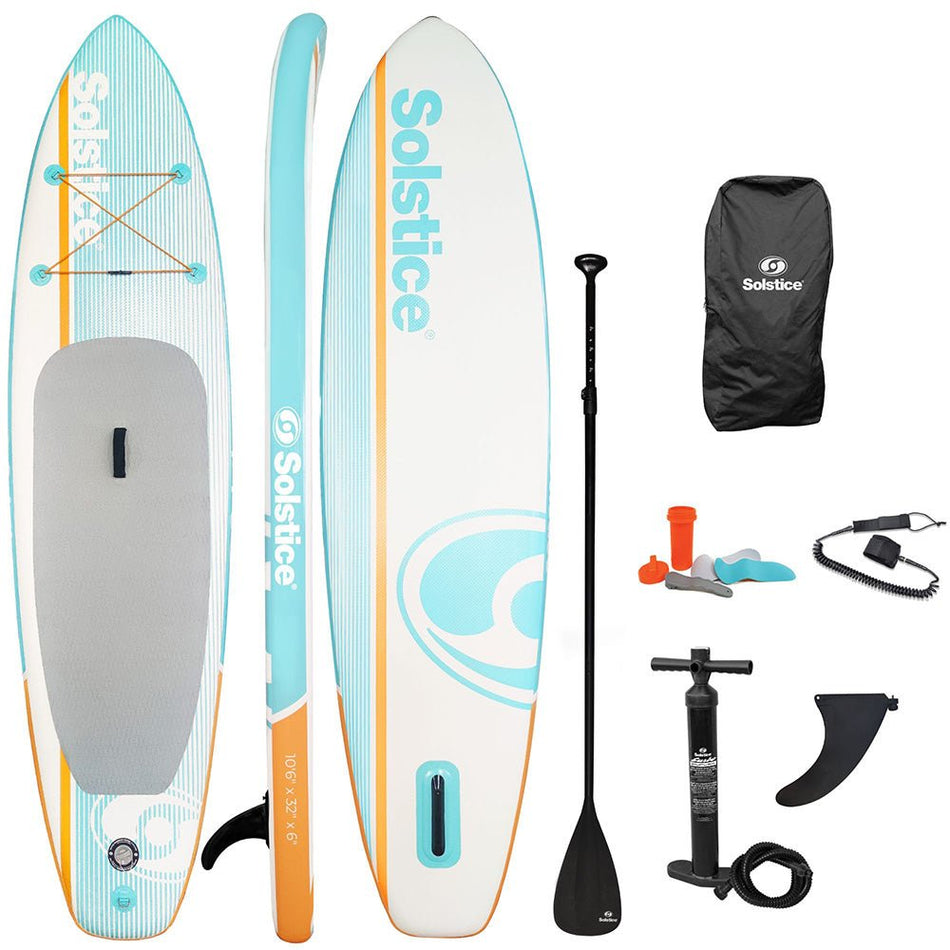 Solstice Watersports 10'6" Cruiser Inflatable Stand - Up Paddleboard Kit - Orange - Get Tight Gear