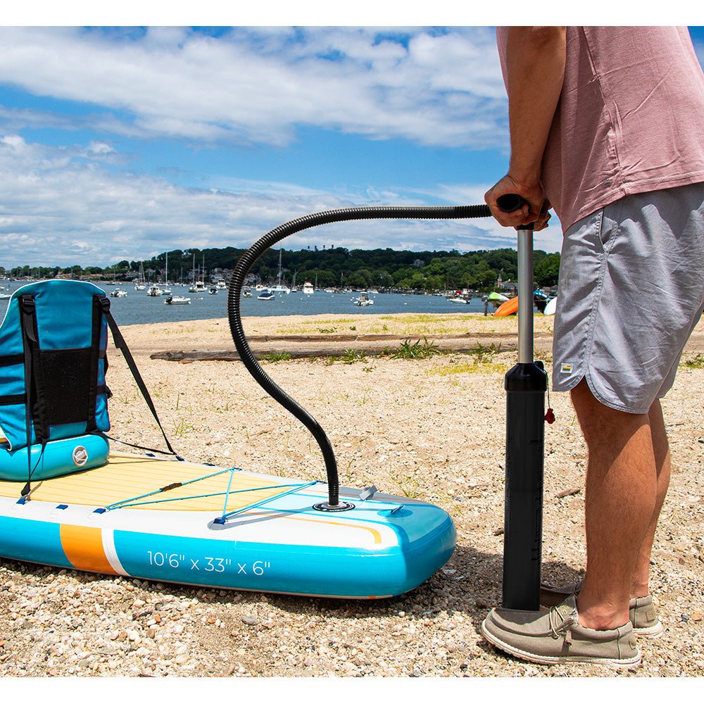 Solstice Watersports 10'6" Rambler Inflatable Stand - Up Paddleboard/Kayak 2 - In - 1 Kit w/Seat & Convertible Paddle - Orange - Get Tight Gear
