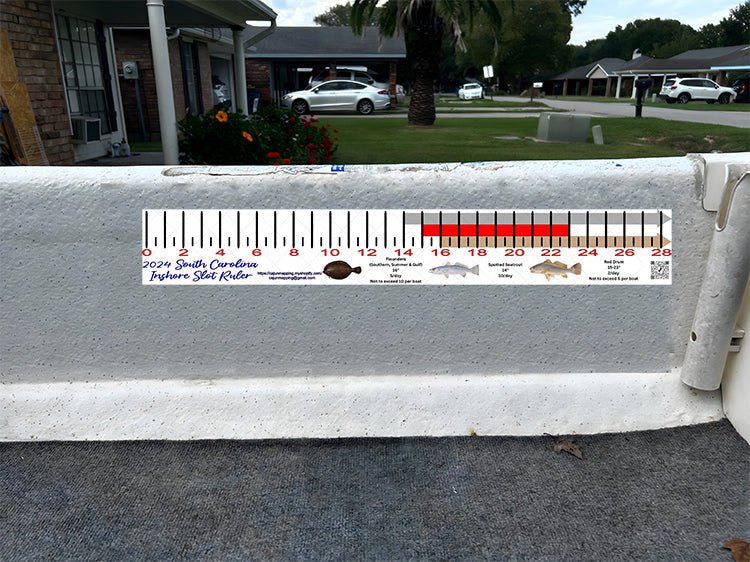South Carolina Inshore Fishing Slot Ruler Decal - Get Tight Gear