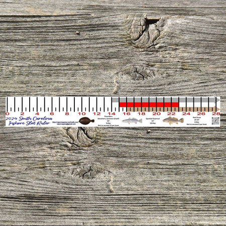 South Carolina Inshore Fishing Slot Ruler Decal - Get Tight Gear