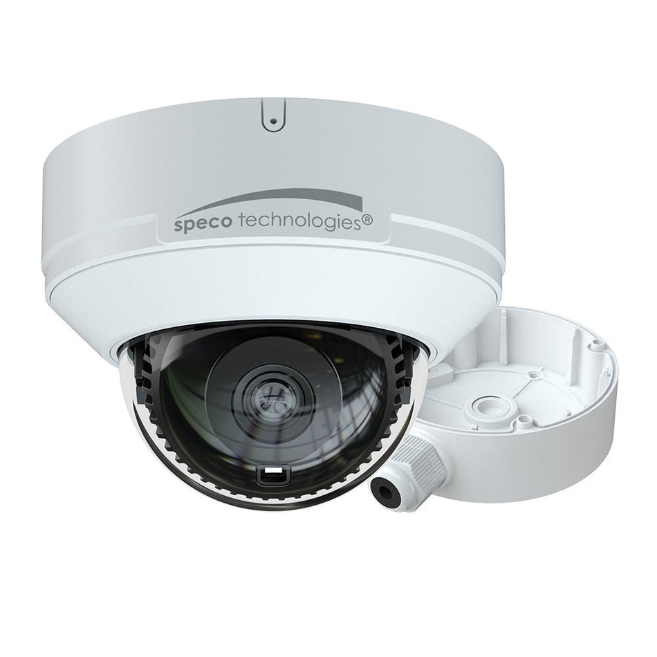 Speco 4MP H.265 AI IP Dome Camera w/IR - 2.8mm Fixed Lens & Junction Box - Get Tight Gear