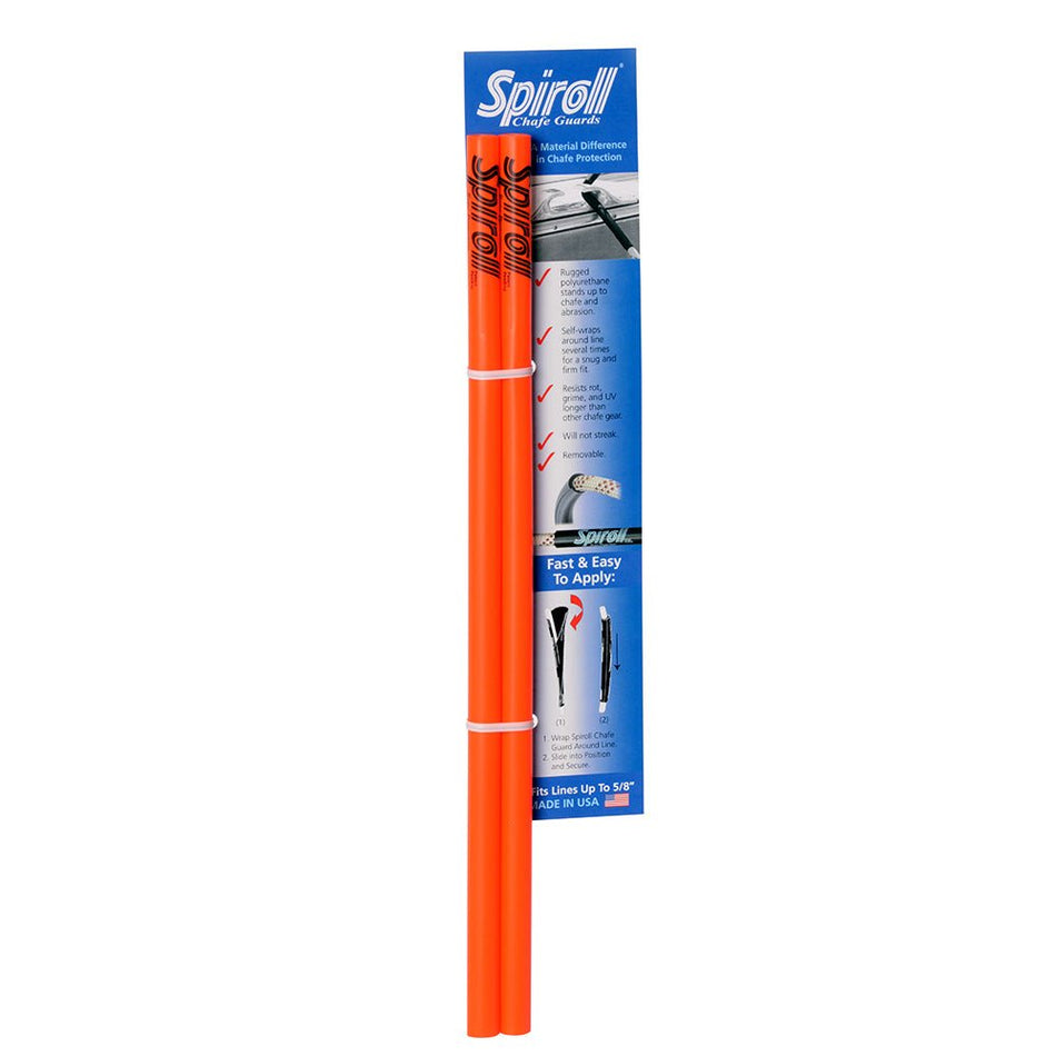 Spiroll Chafe Guard Orange f/Lines up to 5/8" Diameter - Pair - Get Tight Gear