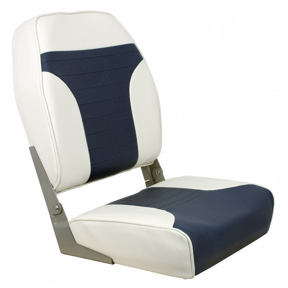 Springfield High Back Multi - Color Folding Seat - White/Blue - Get Tight Gear