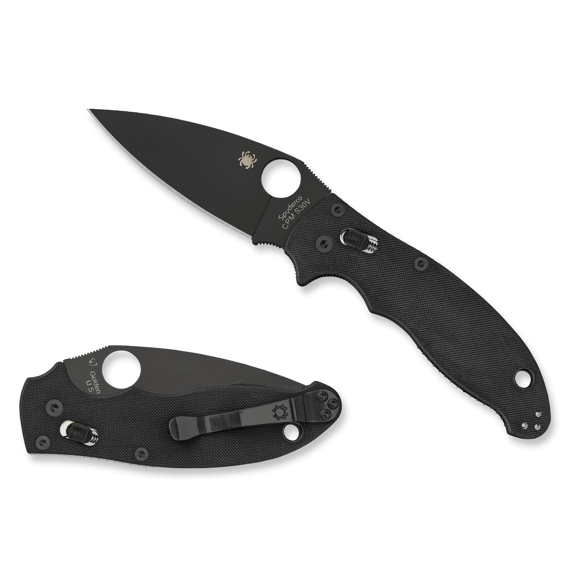SPYDERCO MANIX 2 BLACK BLADE 3.375 - Get Tight Gear