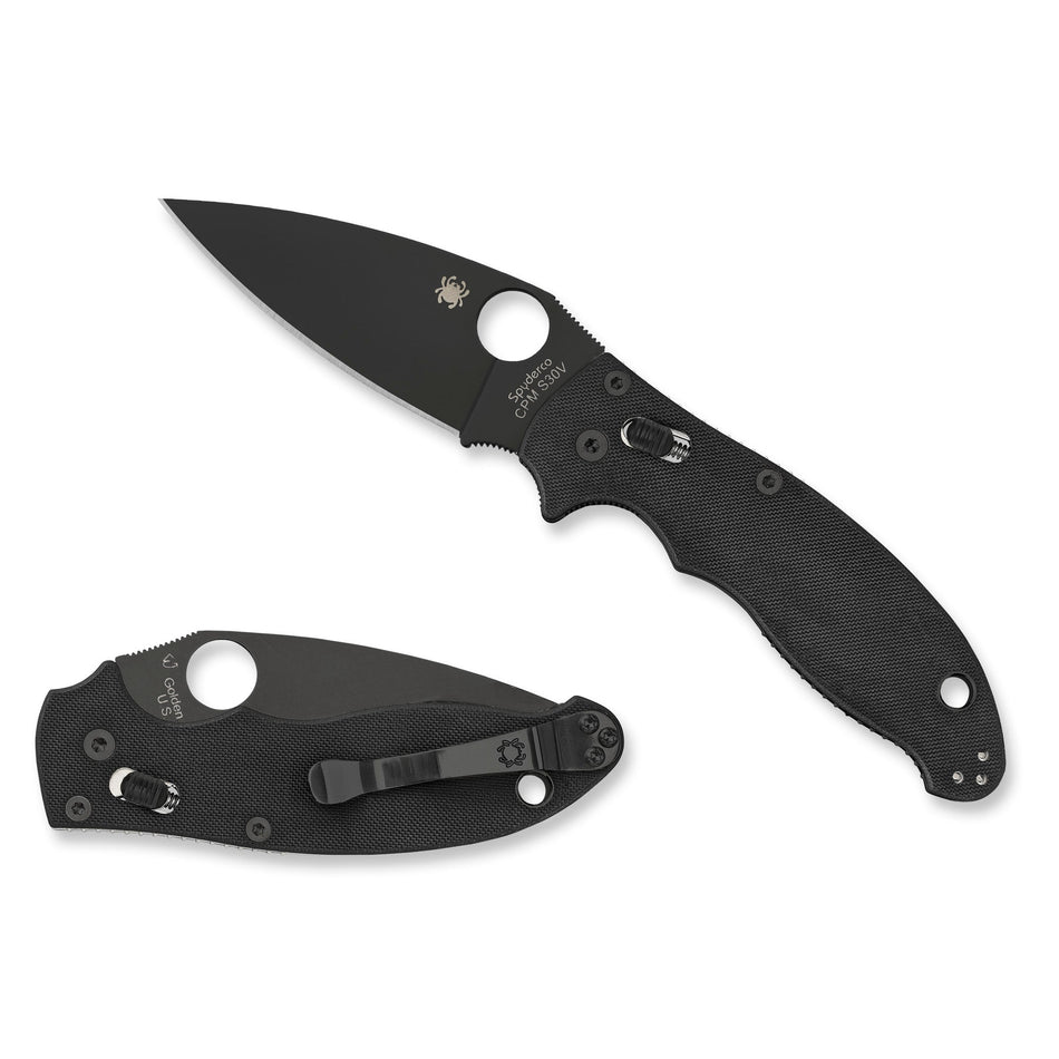 SPYDERCO MANIX 2 BLACK BLADE 3.375 - Get Tight Gear