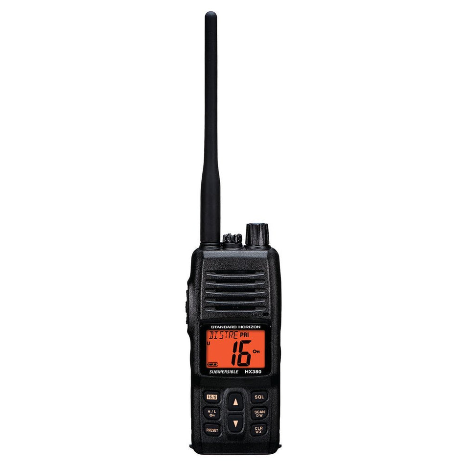 Standard Horizon HX380 5W Commercial Grade Submersible IPX - 7 Handheld VHF Radio w/LMR Channels - Get Tight Gear