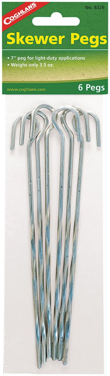 Steel Skewer Tent Peg 7" 6 Pk - Get Tight Gear