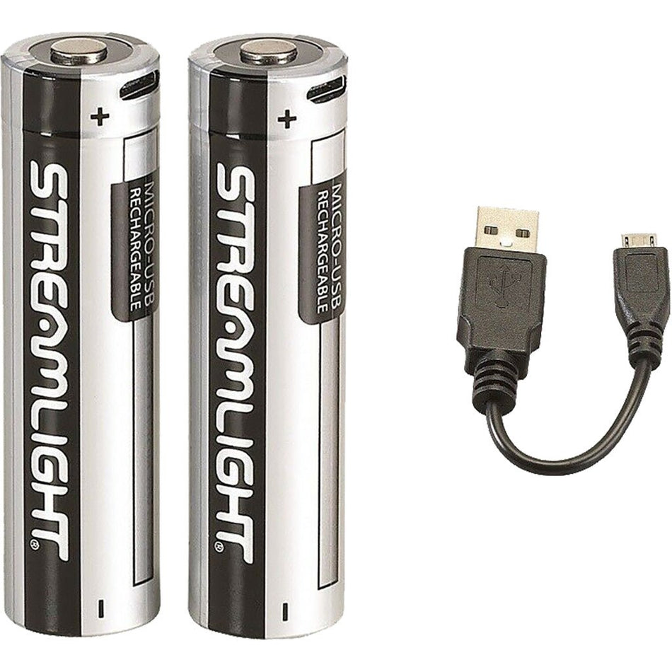 Streamlight 18650 Rechargable Battery with Port 2 pk. - Get Tight Gear