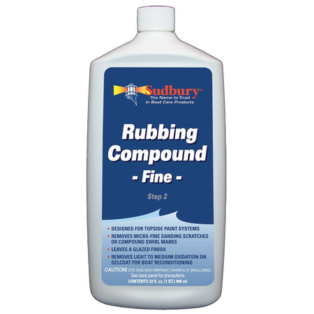 Sudbury Rubbing Compound Fine - Step 2 - 32oz Fluid - Get Tight Gear