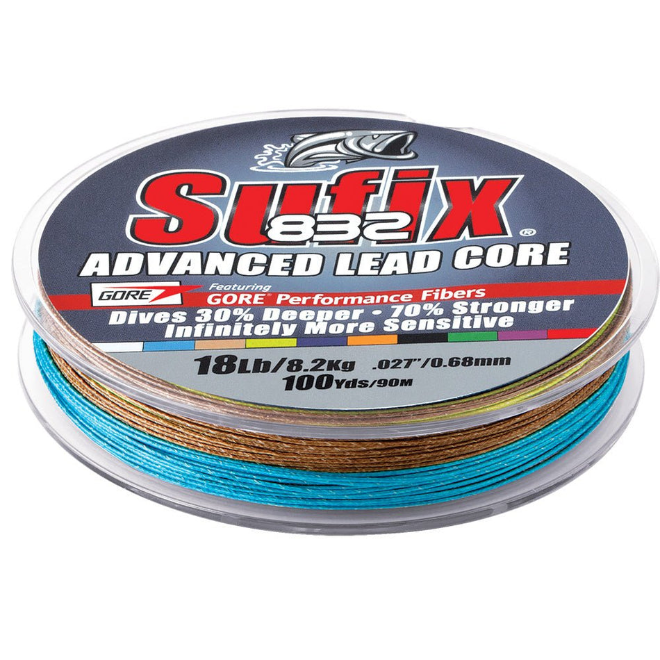 Sufix 832 Advanced Lead Core - 12lb - 10 - Color Metered - 100 yds - Get Tight Gear