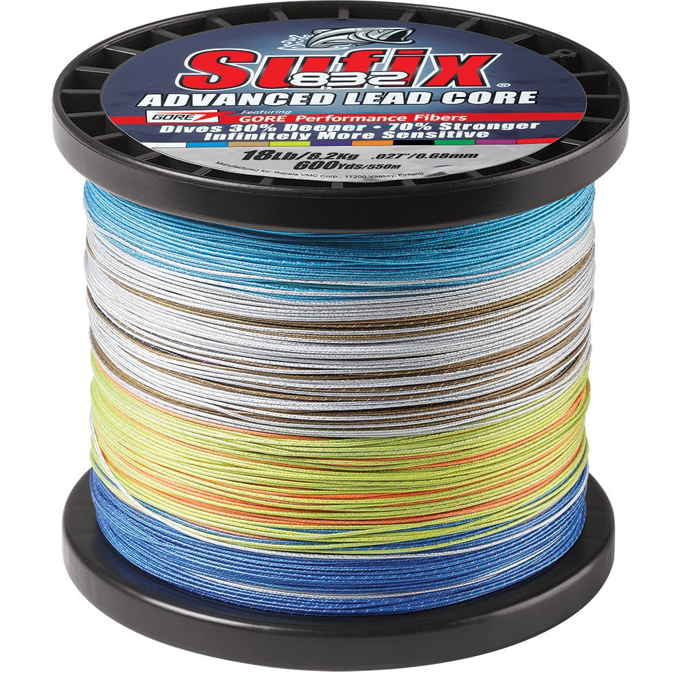 Sufix 832 Advanced Lead Core - 18lb - 10 - Color Metered - 600 yds - Get Tight Gear