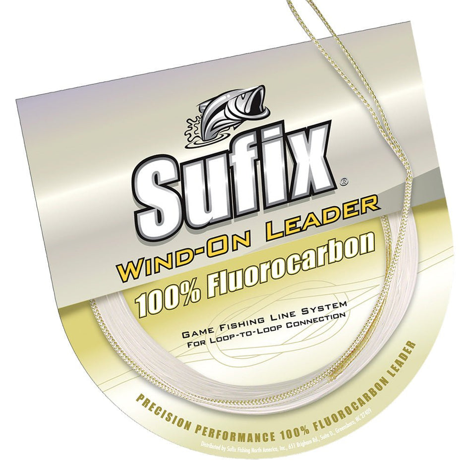 Sufix Wind - On 100% Clear Fluorocarbon Leader - 20lb - 11 yds - Get Tight Gear