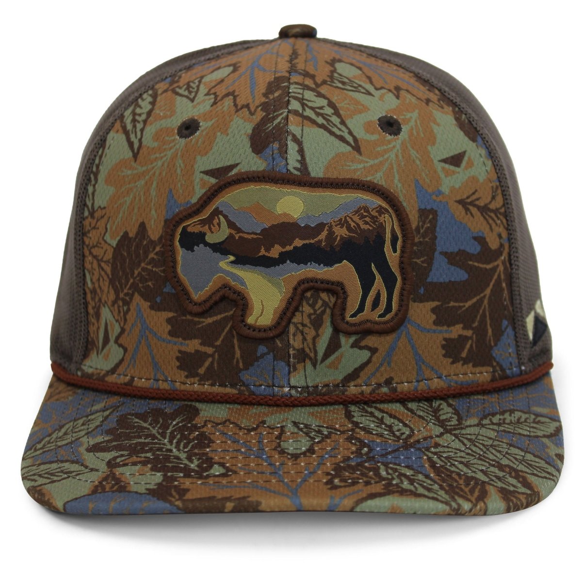 Sunset Bison Buffalo Meshback Rope Cap - Get Tight Gear