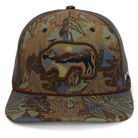 Sunset Bison Buffalo Meshback Rope Cap - Get Tight Gear