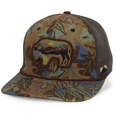 Sunset Bison Buffalo Meshback Rope Cap - Get Tight Gear