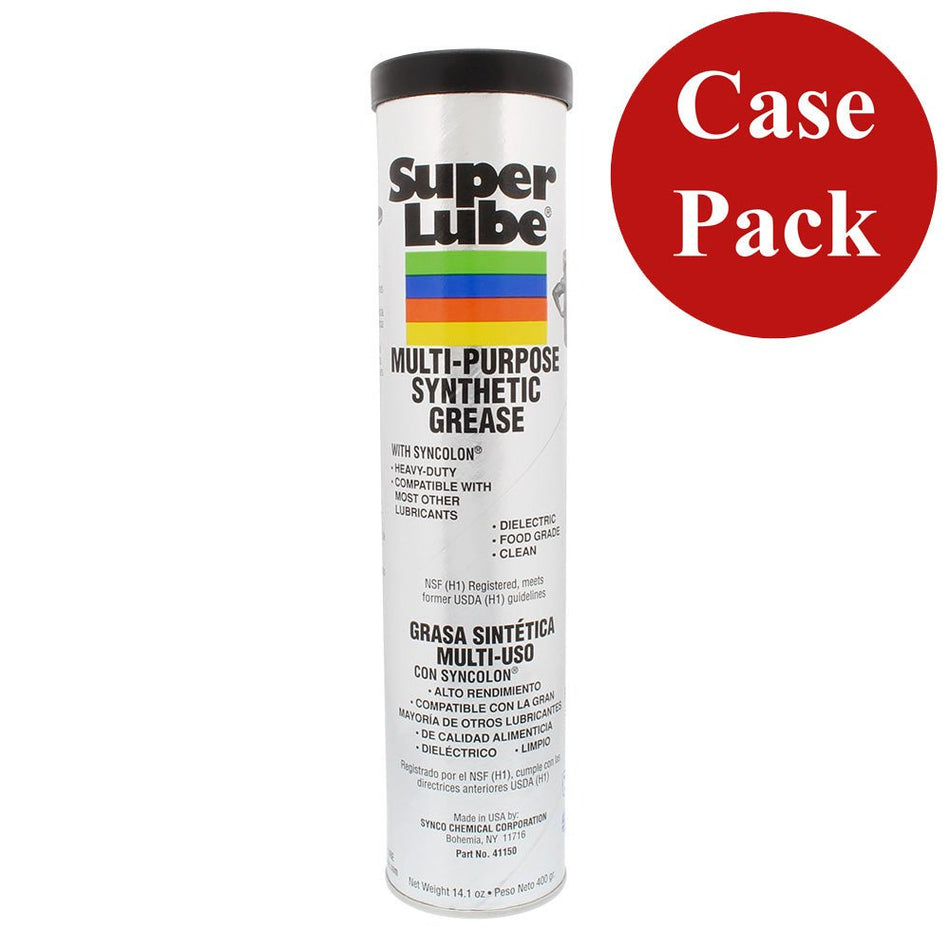 Super Lube Multi - Purpose Synthetic Grease w/Syncolon - 14.1oz Cartridge *Case of 12 - Get Tight Gear