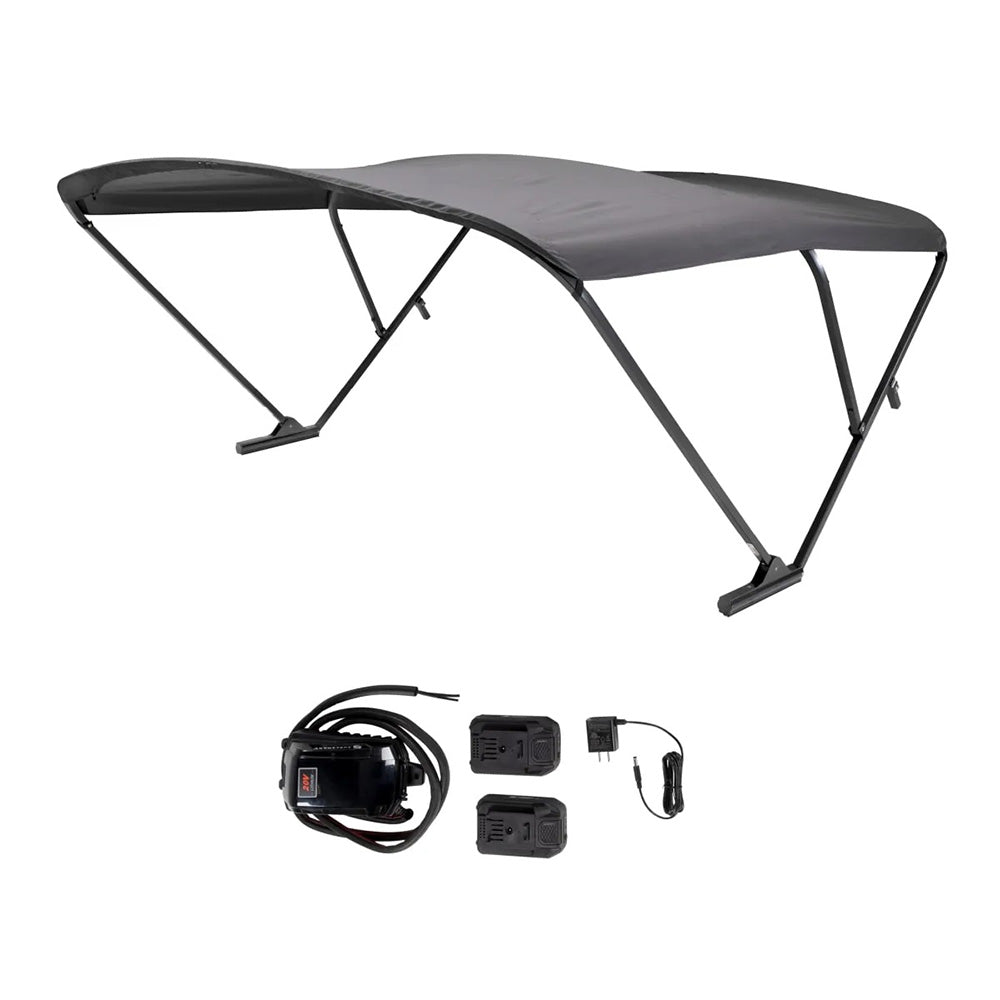 SureShade Battery Powered Bimini - Black Anodized Frame & Black Fabric - Get Tight Gear