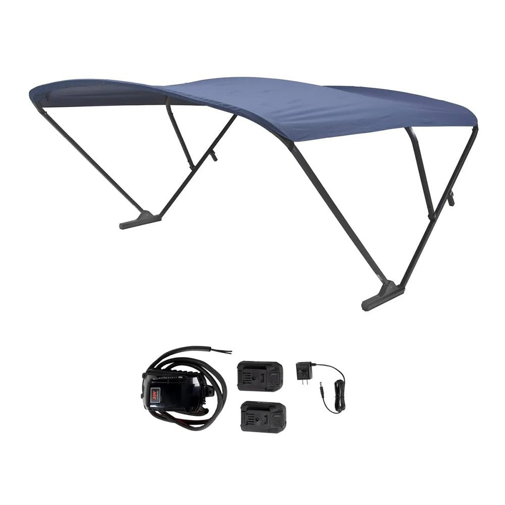 SureShade Battery Powered Bimini - Black Anodized Frame & Navy Fabric - Get Tight Gear